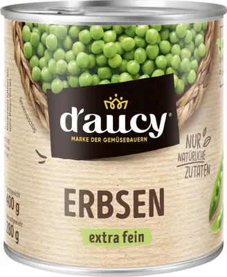 Produktbild von d'aucy Erbsen extra fein (400g) – Zarte Spitzenqualität & erntefrischer Genuss