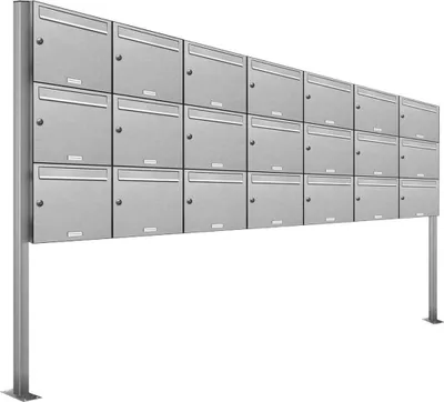 Produktbild von 21er V2A Edelstahl Standbriefkasten Anlage Freistehend