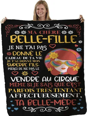 Produktbild von Personalisierte Kuscheldecke „für meine Schwiegertochter“, 130×150 cm, originelles Geschenk (Hochzeit/Weihnachten)