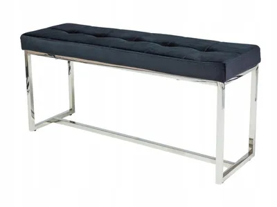 Produktbild von Sitzhocker Sitzbank Polsterbank Fußbank Metallbeine Samtsitz Glamour 100cm