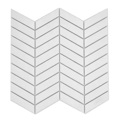 Produktbild von Keramikmosaik weiß matt Pfeiloptik Mosaikfliese Küchenwand Fliesenspiegel Bad Duschwand MOS24-EV21_f