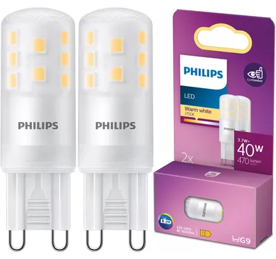 Zdjęcie produktu dla Philips Kapsułka 40 W G9 G9 x 2, 3,7 W, 40 W, G9, 470 lm, 15000 h, Ciepłe białe