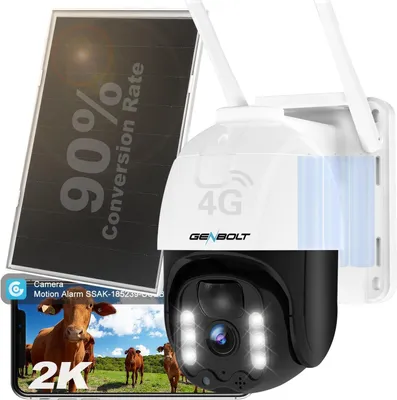 Image de Caméra de surveillance 4G LTE extérieure sans fil avec SIM - Caméra de sécurité - Caméra extérieure - Caméra IP - Caméra PTZ