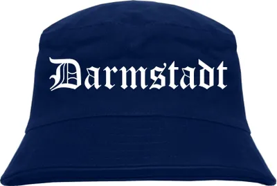 Produktbild von Darmstadt Fischerhut - Dunkelblau - Altdeutsch - bedruckt - Bucket Hat Anglerhut Hut S/M Dunkelblau