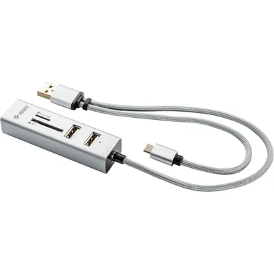 Productafbeelding van Yenkee YHC 102SR USB OTG combinatiehub + kaartlezer