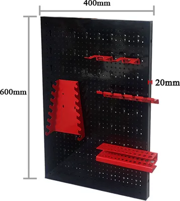 Obrázek produktu pro XMTECH Tool Walls Perforovaná nástěnná police na nářadí se 17 háčky Pegboard Police na nářadí Pracovní stůl Bulk Shelf Perforovaná nástěnná police