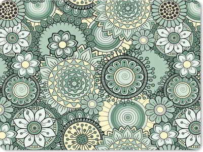 Produktbild von MuchoWow® Mauspad Mousepad Blumen - Grün - Muster 23x19 cm - Mousepads - Maus Mat - Pad - Mausunterlage - Schreibtischunterlage - Mauspad