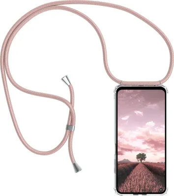 Produktbild von EAZY CASE Handykette kompatibel mit Xiaomi Redmi Note 9T, Handyhülle mit Umhängeband, Handykordel, Schutzhülle Clear, Band in Rosa