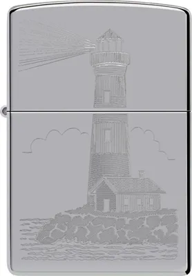 Produktbild von Zippo Benzin-Feuerzeug gelasert, Lighthouse / Leuchtturm 60007477, unbefüllt
