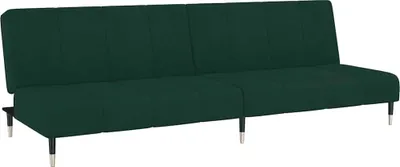 Produktbild von vidaXL Schlafsofa 2-Sitzer Dunkelgrün Samt