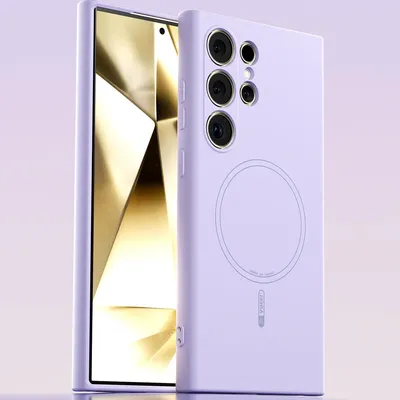 Obrázek produktu pro Magnetické pouzdro pro Samsung Galaxy S24 Ultra, kompatibilní s MagSafe, tekutý silikon, nárazuvzdorné a odolné proti poškrábání Fialová