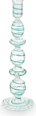 Produktbild von Pip Studio Candle Holder Glass Swirl Light Blue L 28cm