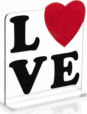 Produktbild von Dekoständer „LOVE“ aus transparentem PLEXIGLAS®