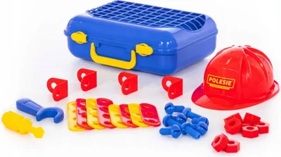 Produktbild von Werkzeugkoffer Kinder 31 Teile mit Helm - Mechaniker Spielzeug Set Handwerker