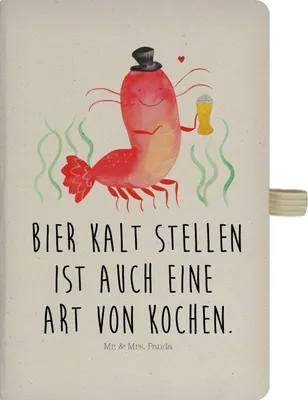 Produktbild von Mr. & Mrs. Panda A5 Heft Hummer Weizen - Transparent - Geschenk, Adressbuch, Gasthaus, Skizzenbuch, Wirtschaft, notizbuch, Kladde, Bier, Kneipe, Kochen, Garnelen, Journal