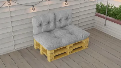 Produktbild von Palettenkissen Set WASSERDICHT Sitzkissen Rückenkissen 120 x 80 cm 60 x 40 cm NEU Größe und Farbe: 3ER SET HELLGRAU (774093)