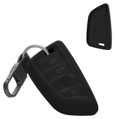 Produktbild von kwmobile Autoschlüssel Hülle kompatibel mit BMW 3-Tasten Smart Key Autoschlüssel Hülle - TPU Schlüsselhülle - Schlüssel Cover in Schwarz - Mit