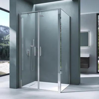Produktbild von Mai & Mai Duschkabine Duschabtrennung mit Drehtür 75x100x195cm Hebe-Senk-Mechanismus 8mm ESG-Sicherheitsglas Nano-Beschichtung Rav66