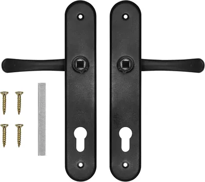 Immagine prodotto di ADGO® Maniglie per porte 90 mm set di piastre profilo cilindro nero