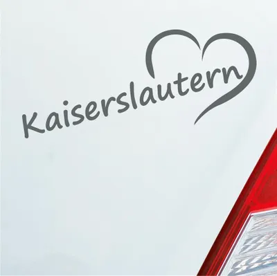 Produktbild von Auto Aufkleber Kaiserslautern Herz Stadt City Liebe Love 20x8 cm Grau Sticker Heckscheibenaufkleber