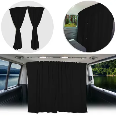 Produktbild von BREMER SITZBEZÜGE Abtrennung Fahrerhaus Sonnenschutz Führerhaus Gardinen Vorhang kompatibel mit Renault Trafic 3 ab 2014 Schwarz Camping Wohnmobil Zubehör