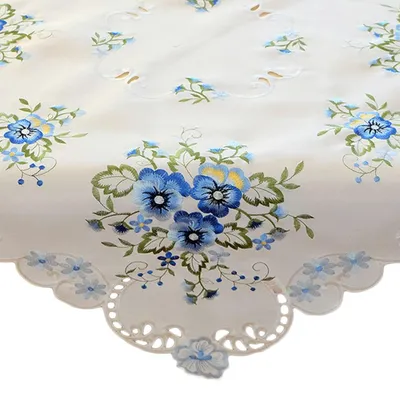 Produktbild von Tischdecke ELKE Stiefmütterchen blau Polyester 85 x 85 cm