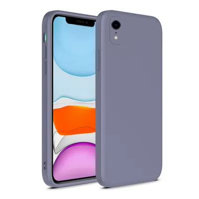 Produktbild von Smartphonica iPhone Xr Silikonhülle mit weicher Innenseite - Lila Grau