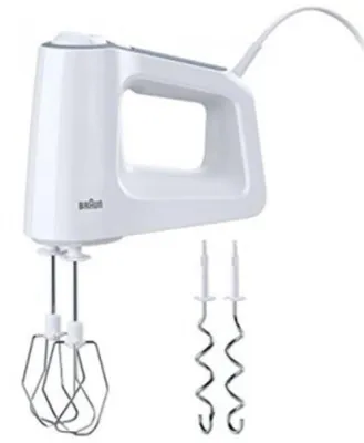 Produktbild von Braun HM 5000 WH, Handmixer, Grau, Weiß, 1,55 m, 700 W, 211 mm, 75 mm