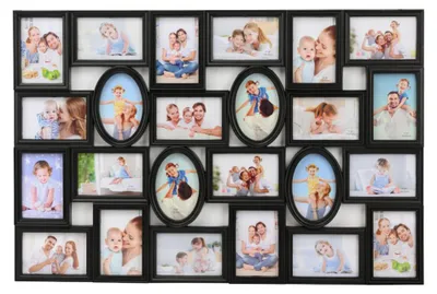 Productafbeelding van XL Fotolijst collage voor 24 Foto's 15 x 10 & 10 x 15 Cm - Fotolijsten Collage foto formaat 12x 15x10 Cm & 12x 10x15 Cm - Fotogalerij fotocollage -