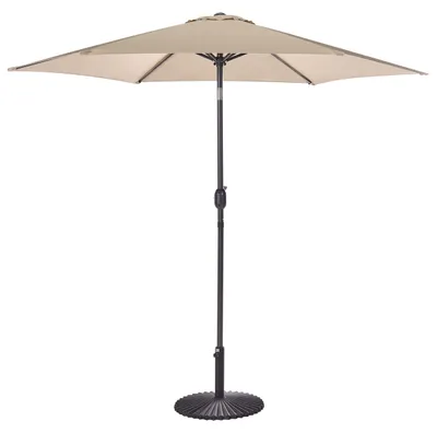 Produktbild von BELIANI Sonnenschirm Sandbeige Polyester/Aluminium ⌀ 270 cm Terrasse Balkon Garten
