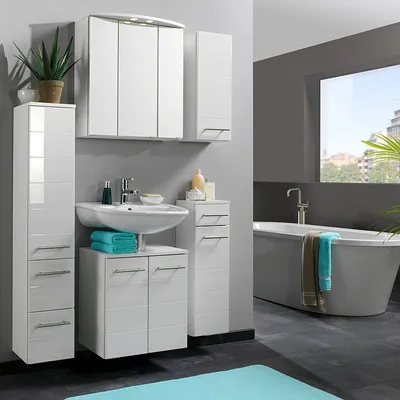 Produktbild von Held Rimini Midischrank,Hochglanz-Weiß/Weiß 2192084
