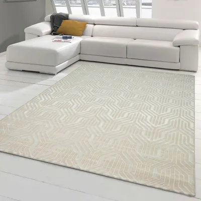 Produktbild von Schlichter Designerteppich dezent gemustert in creme Größe - 160 x 230 cm