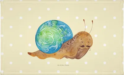 Produktbild von Mr. & Mrs. Panda Handtuch Schnecke Sir - Gelb Pastell - Geschenk, gesichtstuch, kleines, Motivation, Lebenseinstellung, Weisheit, Frotteehandtuch, Schnecken, 100x50