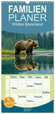 Produktbild von Familienplaner 2027 - Wildes Bärenland mit 5 Spalten (Wandkalender, 21 x 45 cm) CALVENDO