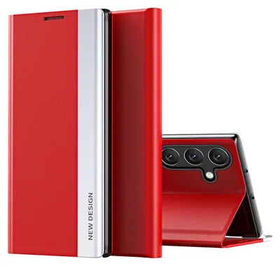 Immagine prodotto di Custodia per Samsung Galaxy A36, Custodia magnetica in Finto cuoio con funzione di supporto Rosso