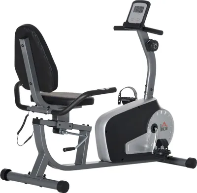 Zdjęcie produktu dla HOMCOM Rower treningowy Ergometr Rower treningowy z monitorem LCD Regulowany opór Rower treningowy do 110 kg Biuro