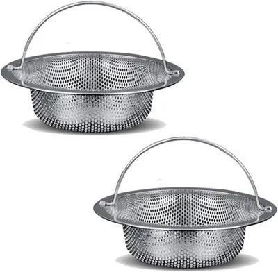 Productafbeelding van Famanu afvoerkleppen, roestvrij staal – 2 stuks met ophangoog, 11 x 8 x 2 cm