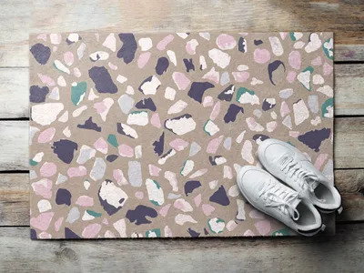 Produktbild von Fußmatte Aussen - Schuhmatte Haustür- Schmutzfangmatte Türvorleger - Outdoor Teppich Schmutzfänger - 60x40 cm - Abstraktes Muster