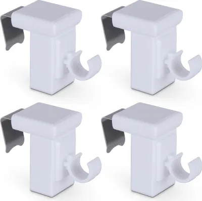 Immagine prodotto di Confezione da 4 supporti a morsetto - per barre da caffè Ø10mm - telai di finestre 10-27mm - supporti di ricambio a morsetto - senza forare, avvitare, incollare, installazione semplice