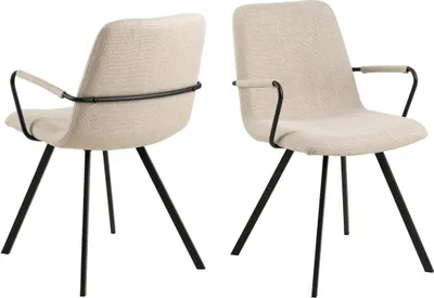 Immagine prodotto di Sedia da pranzo Selina con braccioli beige.