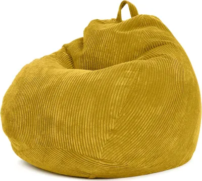 Produktbild von Green Bean® Indoor Sitzsack "Scoop" 90x110cm mit EPS Perlen Füllung - Cordstoff kuschelig, weich, waschbar - Gelb