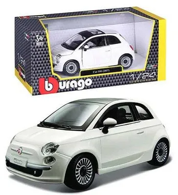 Obrázok produktu pre Model auta Fiat 500, biely, mierka 1:24, BBURAGO