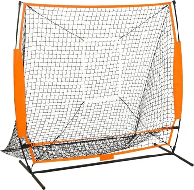 Produktbild von Schwarzes Multisport-Übungsnetz für Baseball mit Schlagzone, Aufbewahrungstasche und Sicherheitsnetz, 174x76x158,5cm