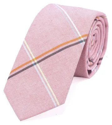 Produktbild von DonDon Herren Krawatte 6 cm gestreift Baumwolle pastell-rosa