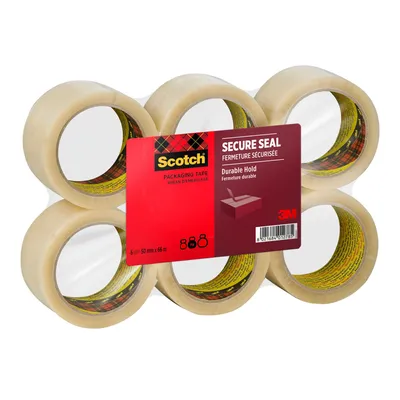 Produktbild von Scotch Secure Seal Verpackungsklebeband Transparent 50 mm x 66 m, 6 Rollen