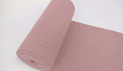 Produktbild von Bündchenstoff LUC Altrosa, Uni 270 g/m², Strickschlauch glatt/fein, 35 cm breiter Schlauch, 25 cm lang, Meterware