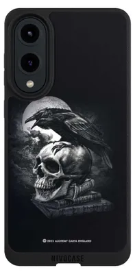 Produktbild von NIVOCASE Handyhülle für Samsung Galaxy S25 Edge Hülle NIVOpure Case Schwarz Rabe Schädel Totenköpfe