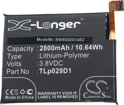 Produktbild von vhbw Akku kompatibel mit Alcatel Revvl 5052D, 5052Y, 5052W, 2, 2 5052W, 2 2018 Handy Smartphone Telefon (2800 mAh, 3,8 V, Li-Polymer)