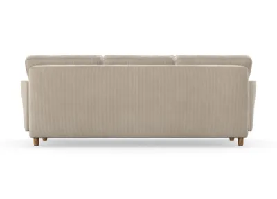 Produktbild von Juliett 3-Sitzer-Sofa mit Schlaffunktion, Massivholzkonstruktion, skandinavischer Stil, Hohe Beine aus Eichenholz, gewachst, Cord-Stoff Scala Mud Hazel