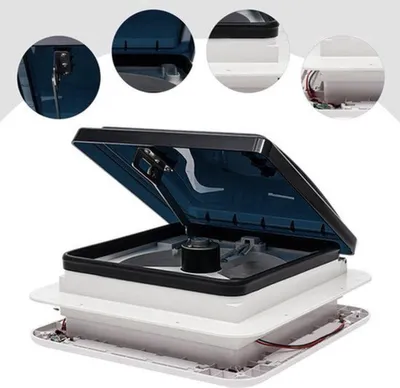 Produktbild von Dachventilator für Wohnwagen - 12V Lüfter mit LED-Beleuchtung - wasserdicht